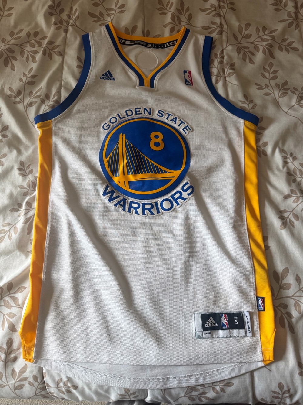 Monta Ellis #8 Golden State Warriors White, Blue & Yellow Basketball Jersey